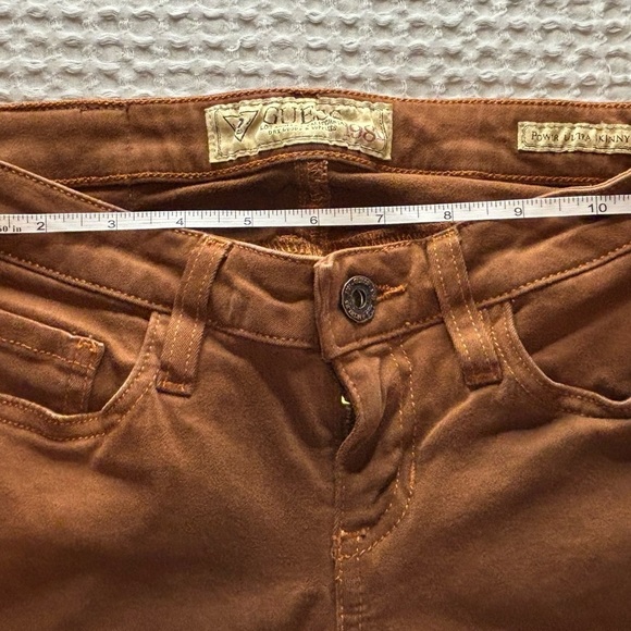 Guess Power Ultra Skinny Brown Pants Size 24 Stretch Soft Jeans Fall‎ Fashion - Picture 4 of 8